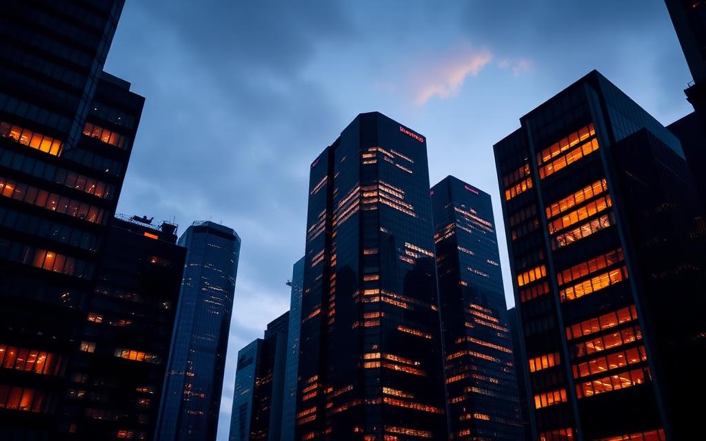 Banking & Finance practice area — city financial district at dusk