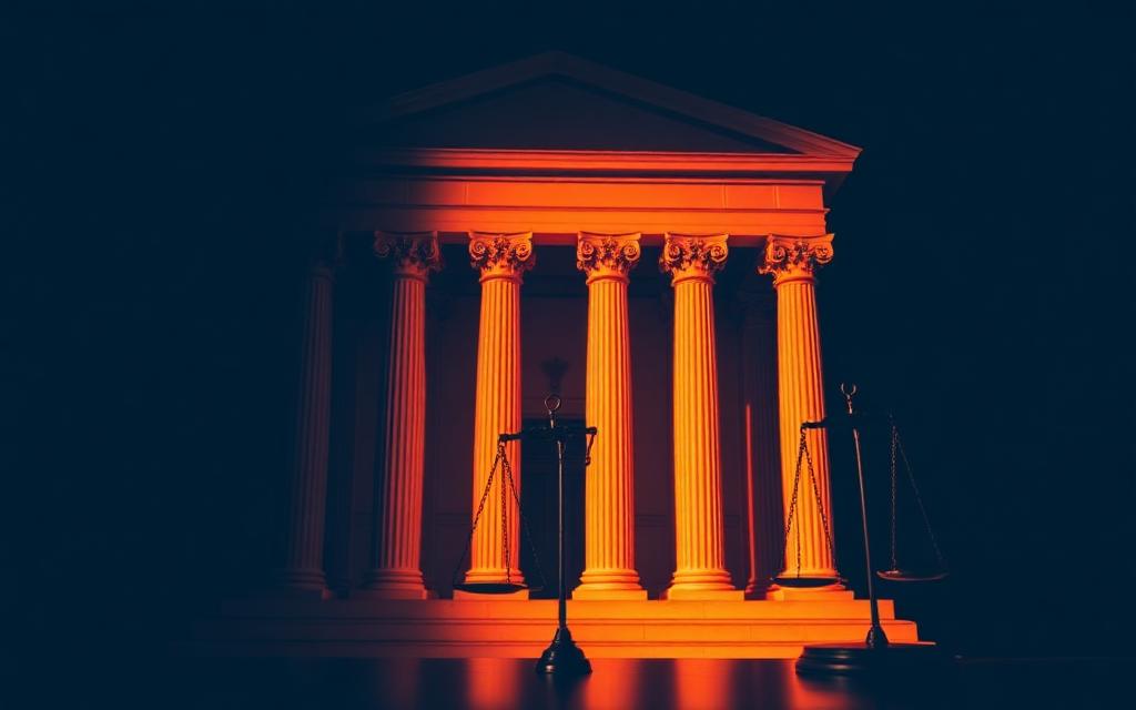 Litigation & Arbitration practice area — courthouse columns and scales